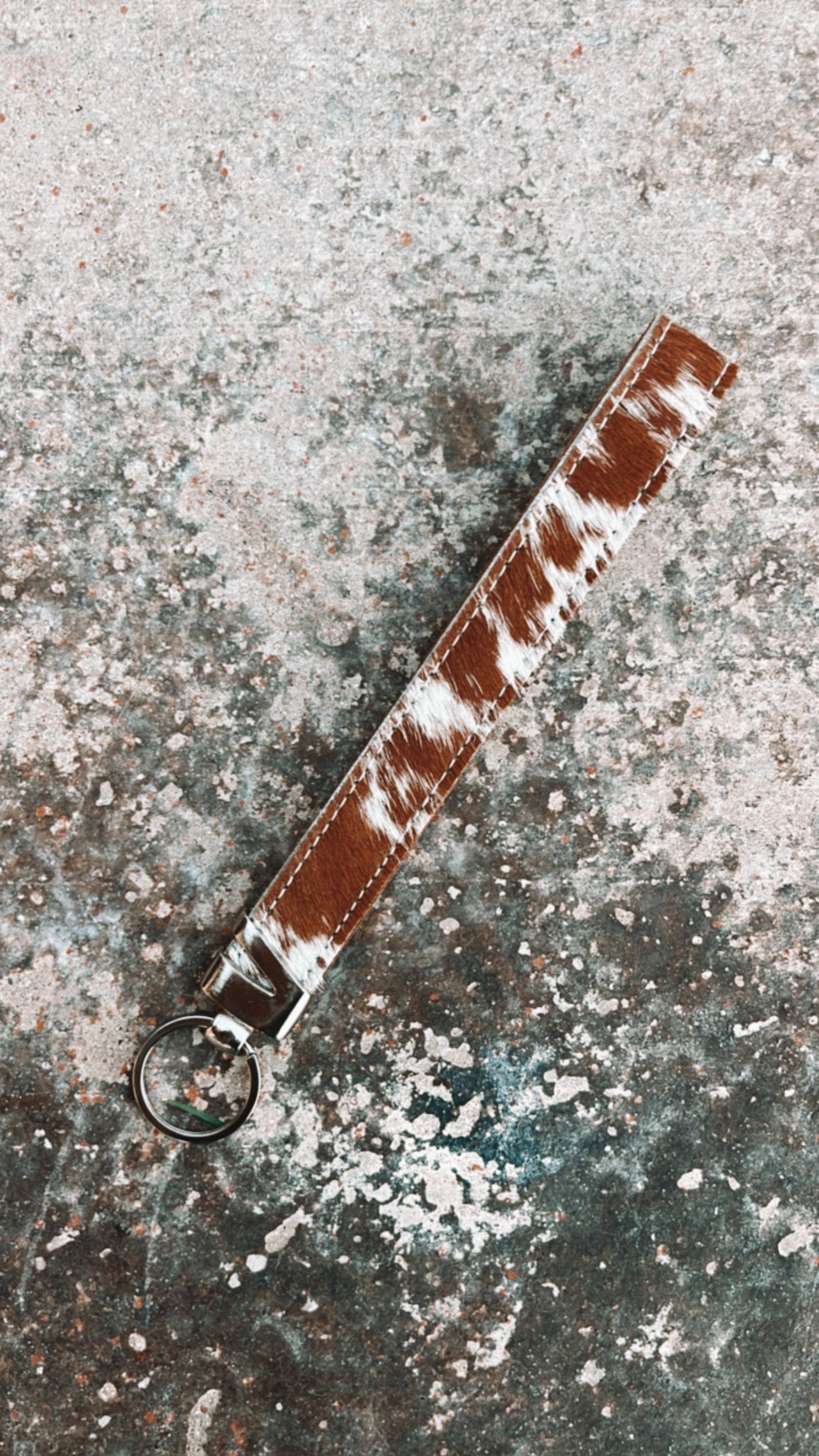 Cowhide Wristlet Keychain