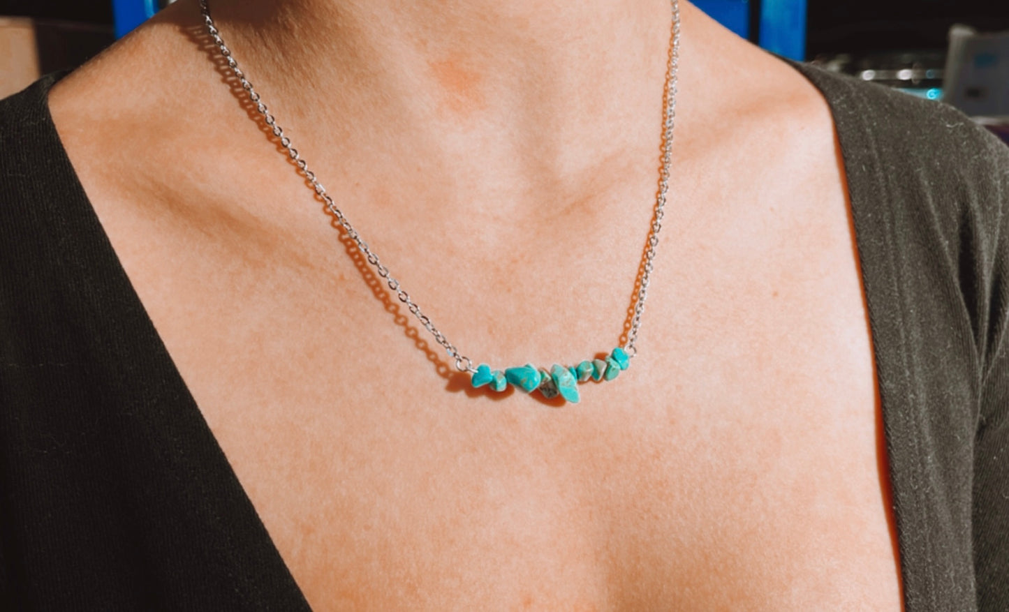 Turquoise Cluster Necklace
