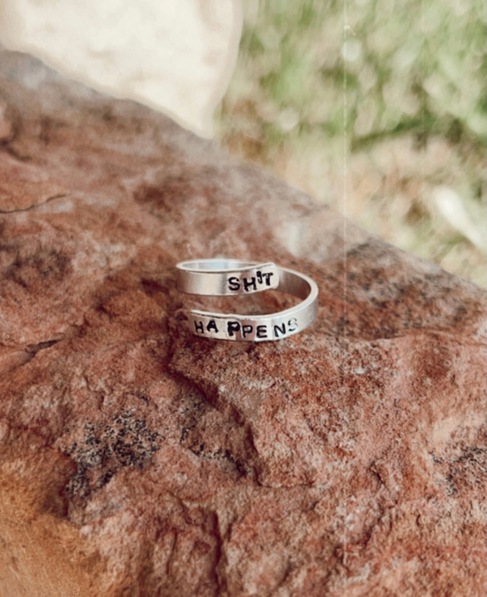 ShIT HaPpEns Mini Wrap Ring