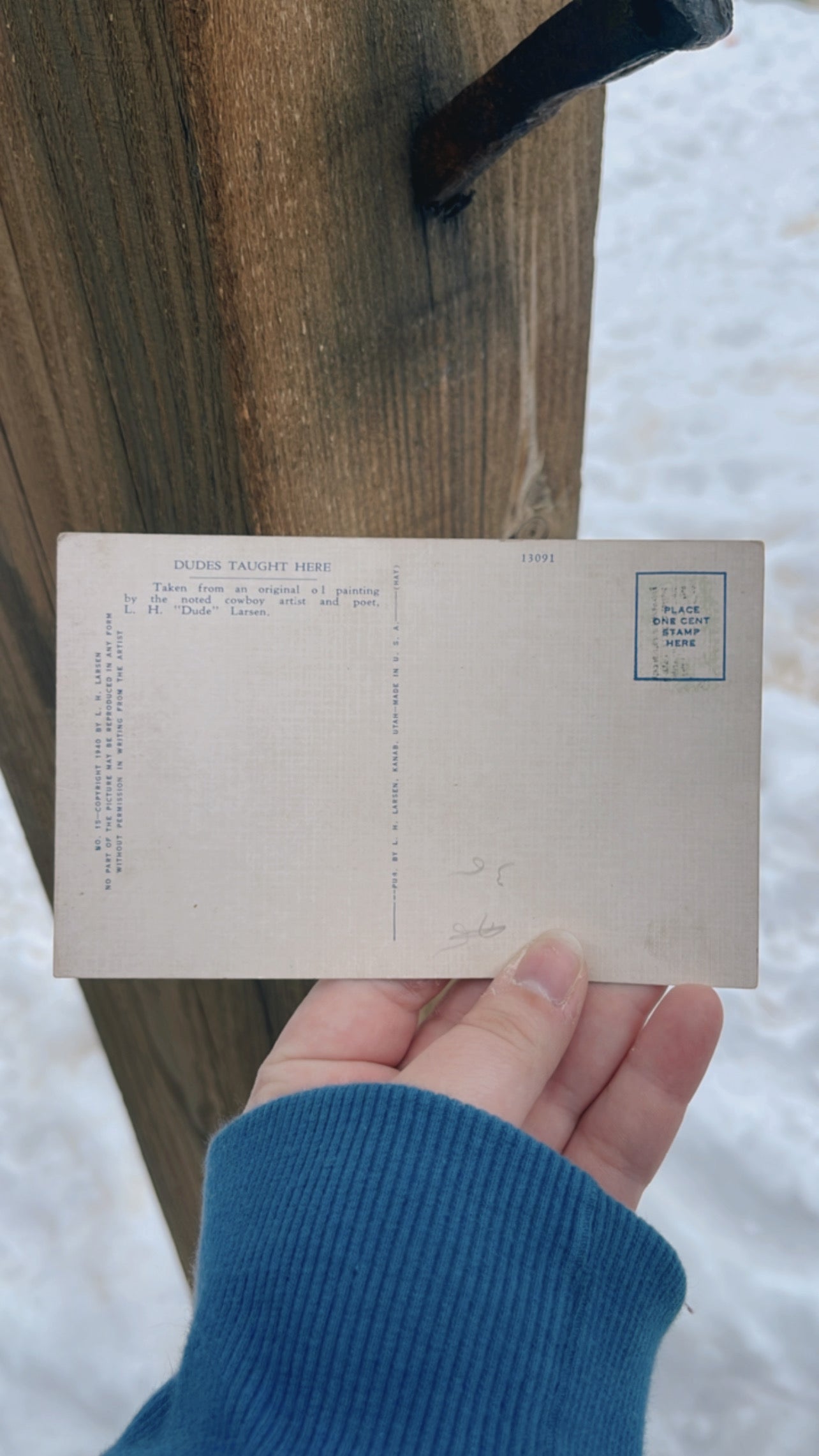 Dudes Taught Here post card