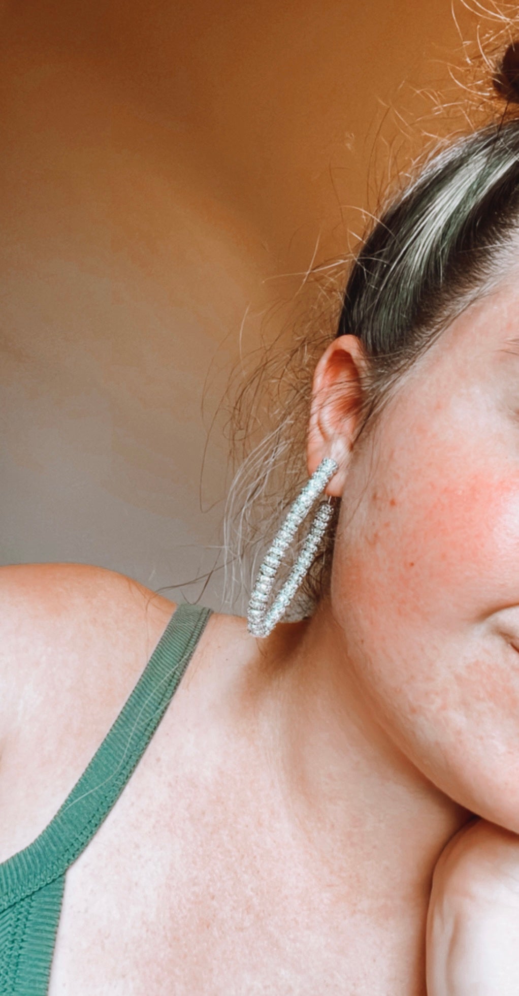 Rhinestone Cowgirl Teardrop Hoops