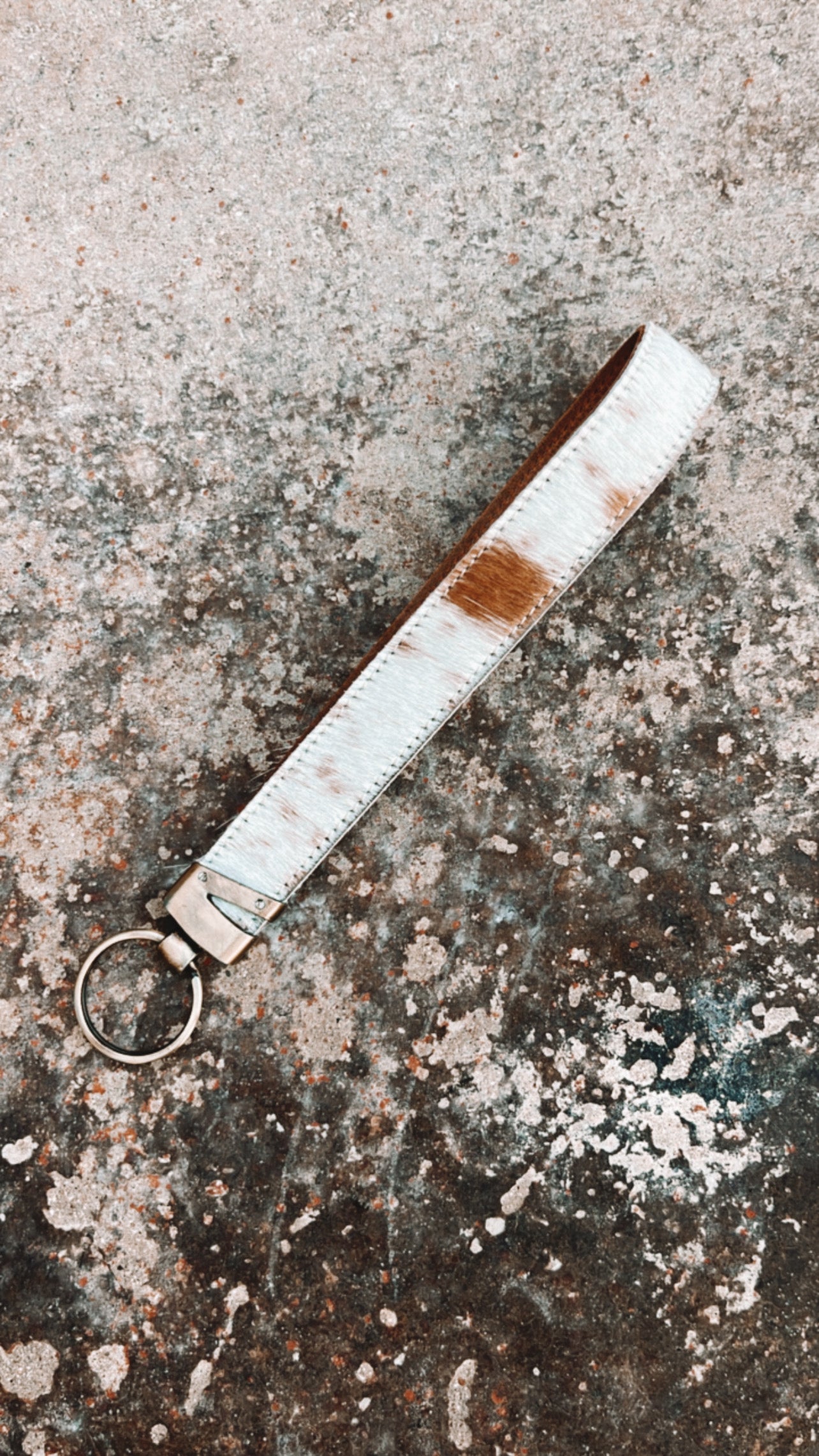Cowhide Wristlet Keychain