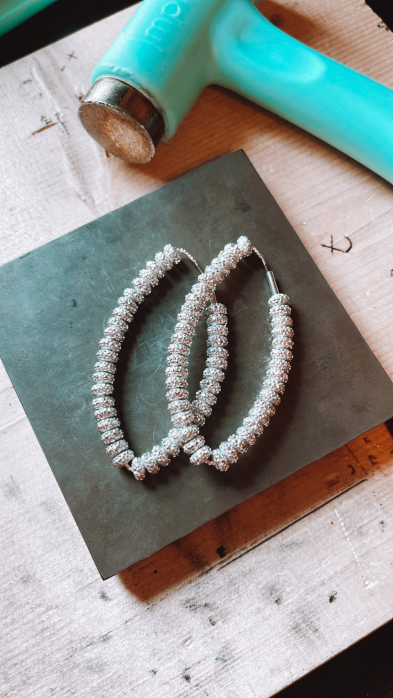 Rhinestone Cowgirl Teardrop Hoops