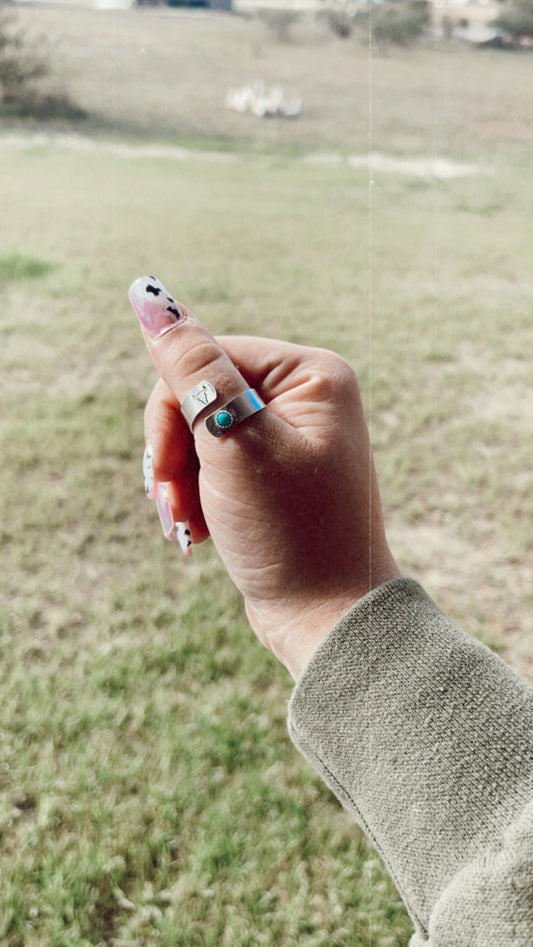 Bull Skull Wrap Ring With Turquoise