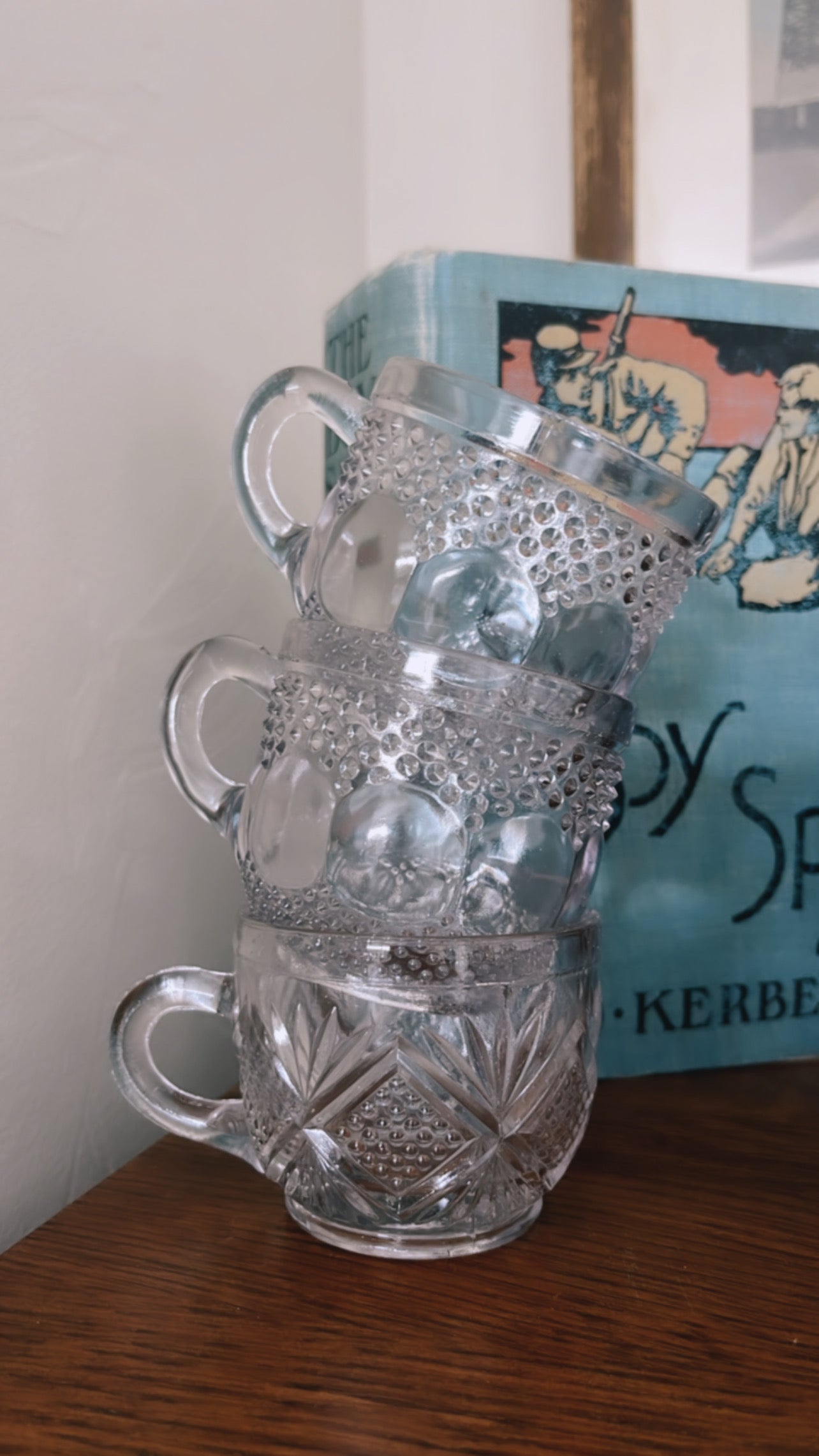 Vintage mini glass mugs