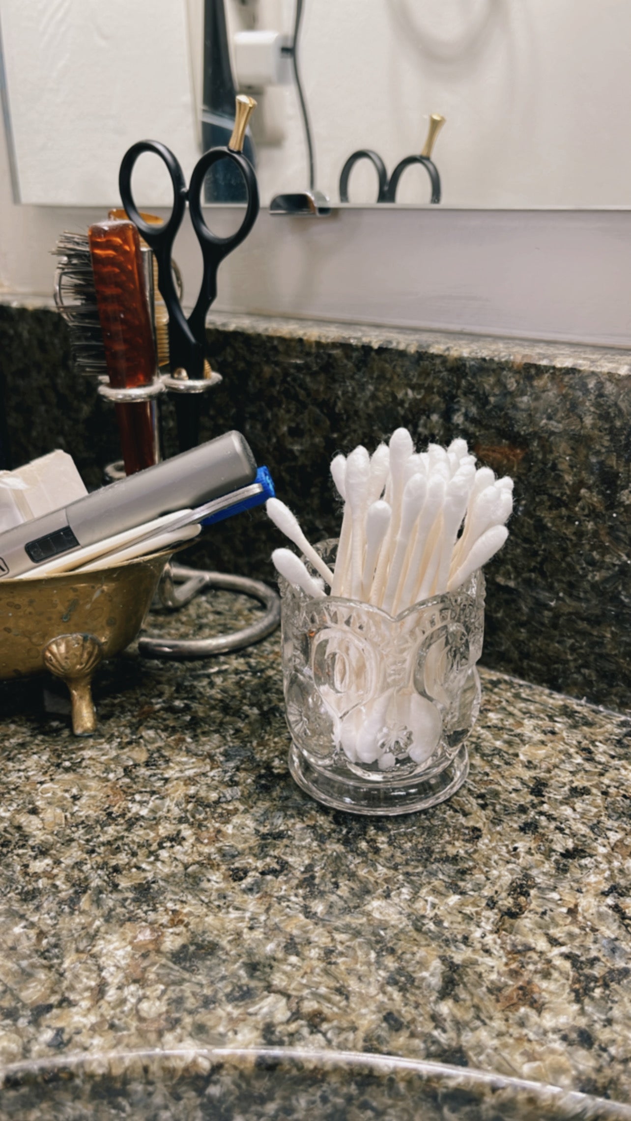 Vintage glass toothpick holder