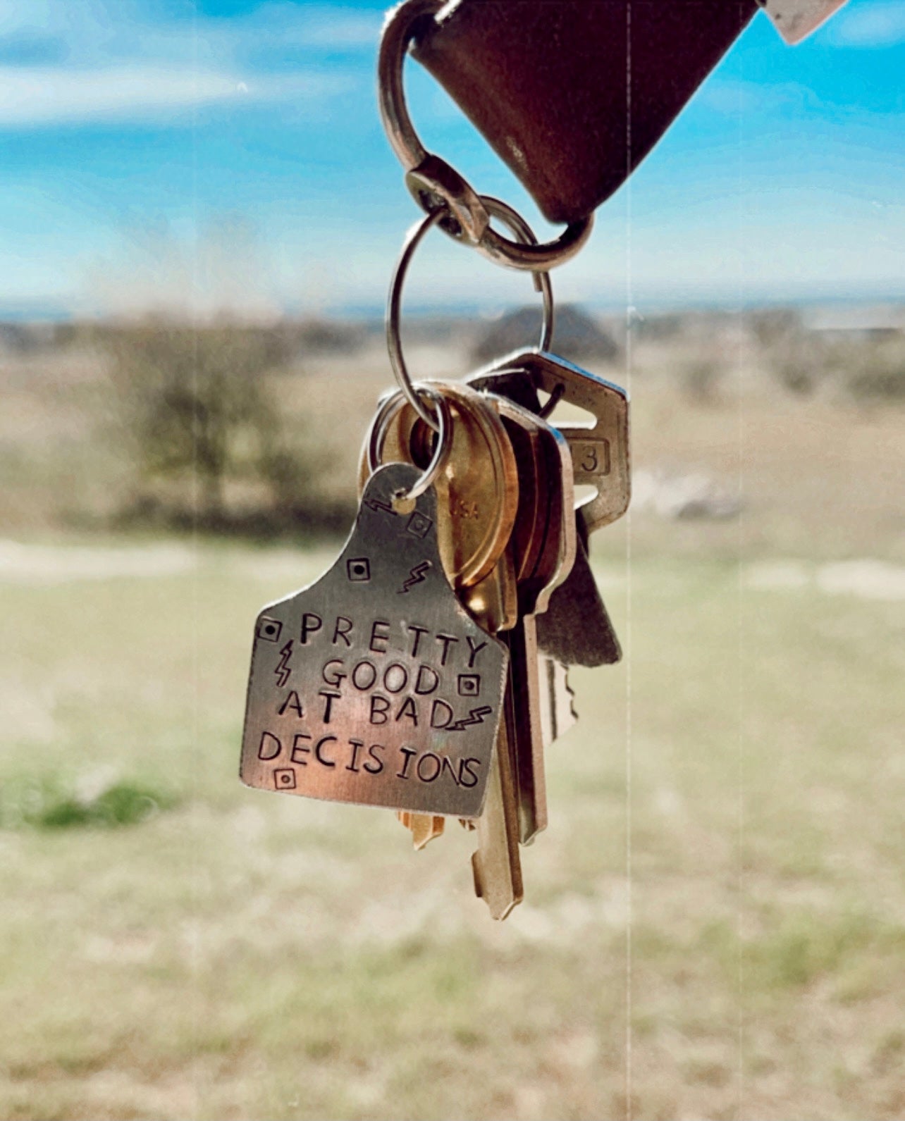 Pretty Good At Bad Decisions Keychain