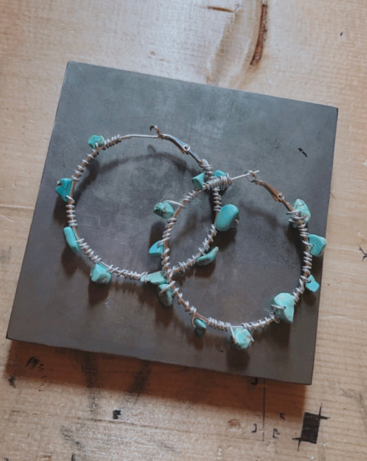 Turquoise Hoops