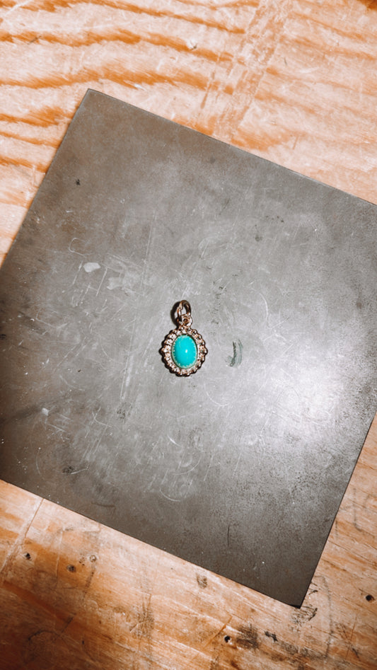 Turquoise and Gold Pendant