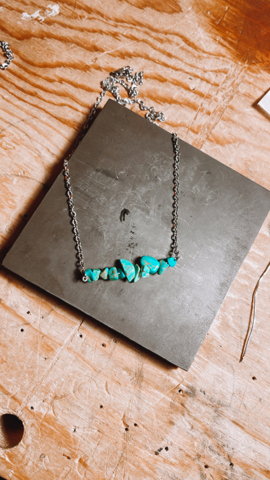 Turquoise Cluster Necklace