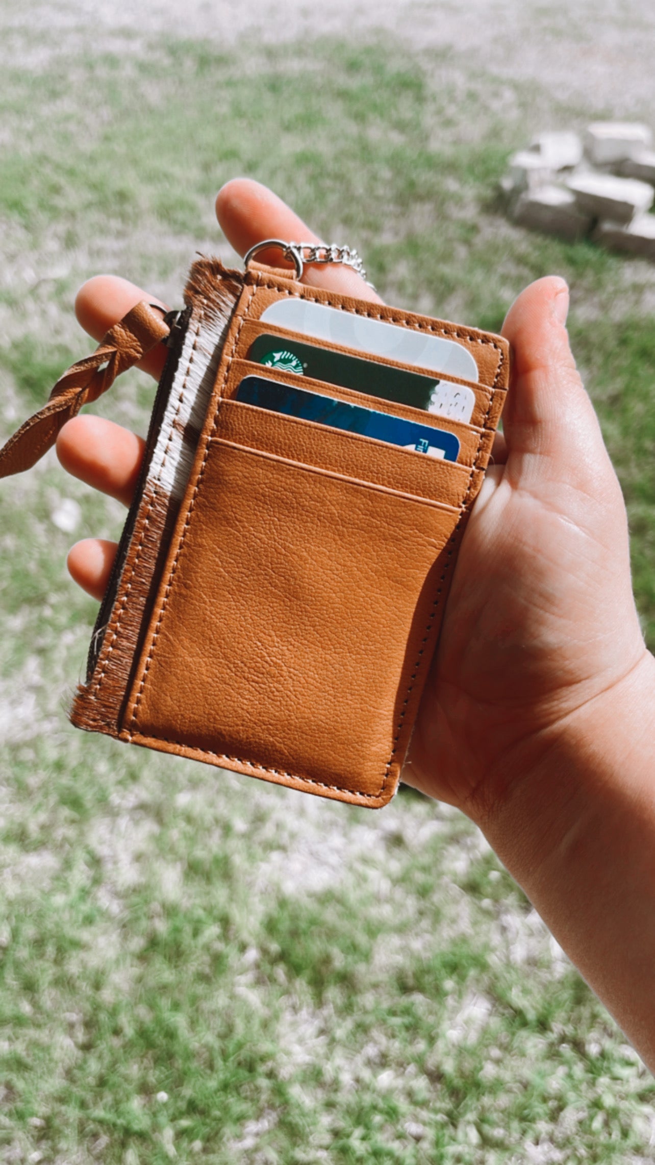 Cowhide Keychain Wallet