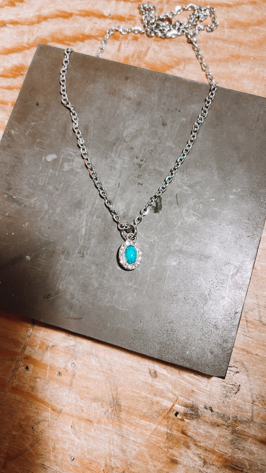 Turquoise and Crystals Necklace