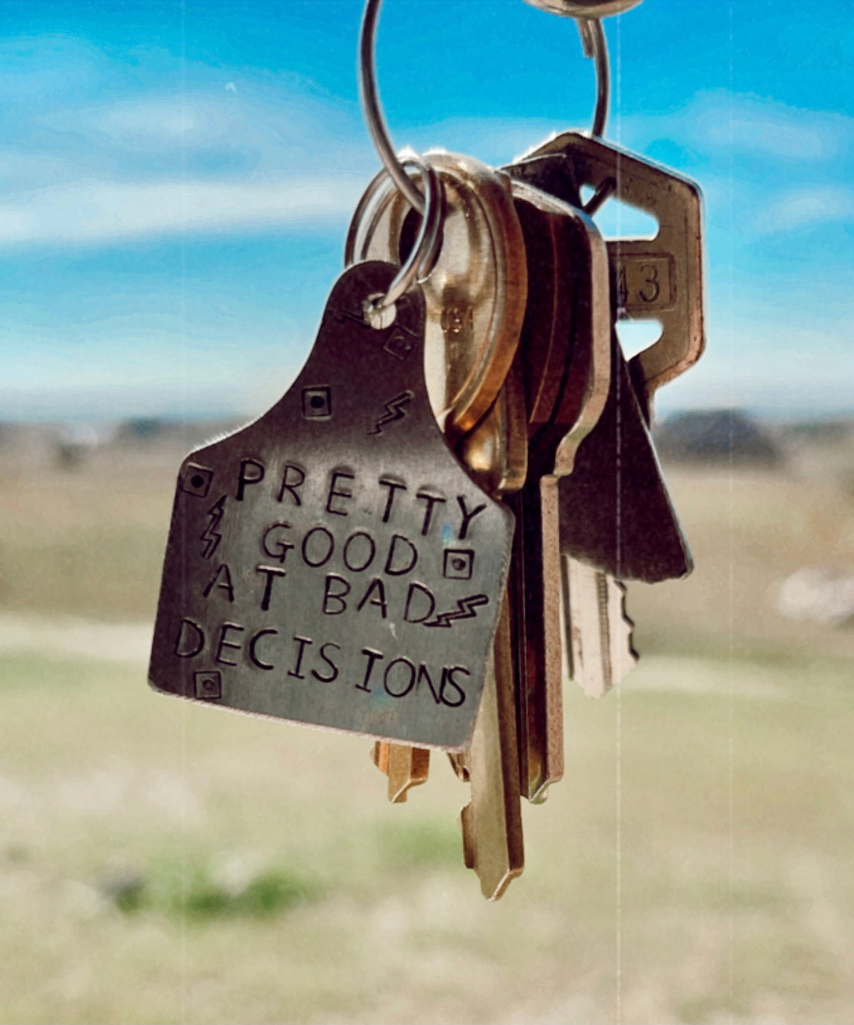 Pretty Good At Bad Decisions Keychain