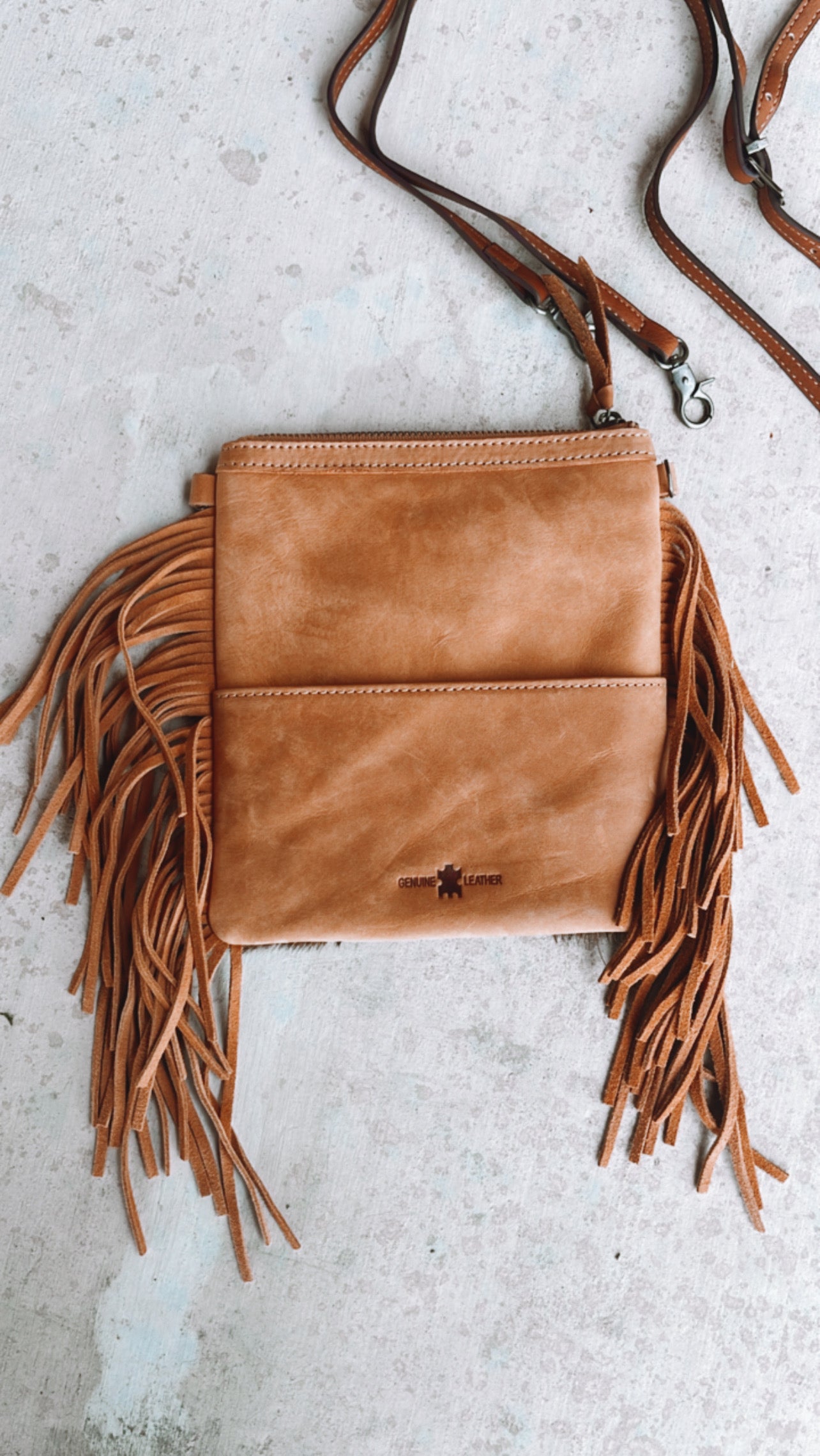 Cowhide and Fringe Crossbody