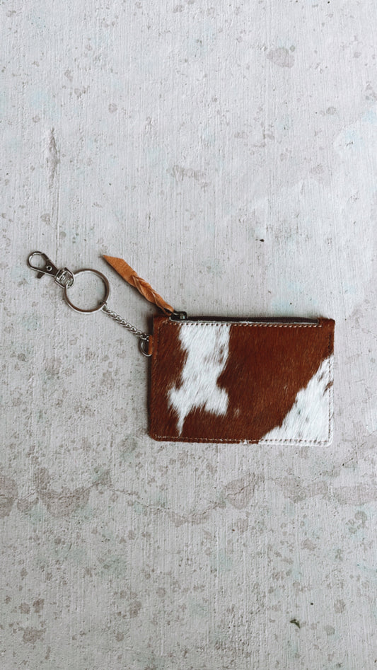 Cowhide Keychain Wallet