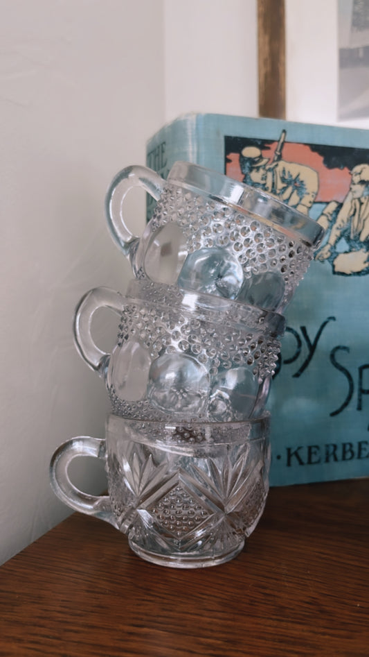 Vintage mini glass mugs