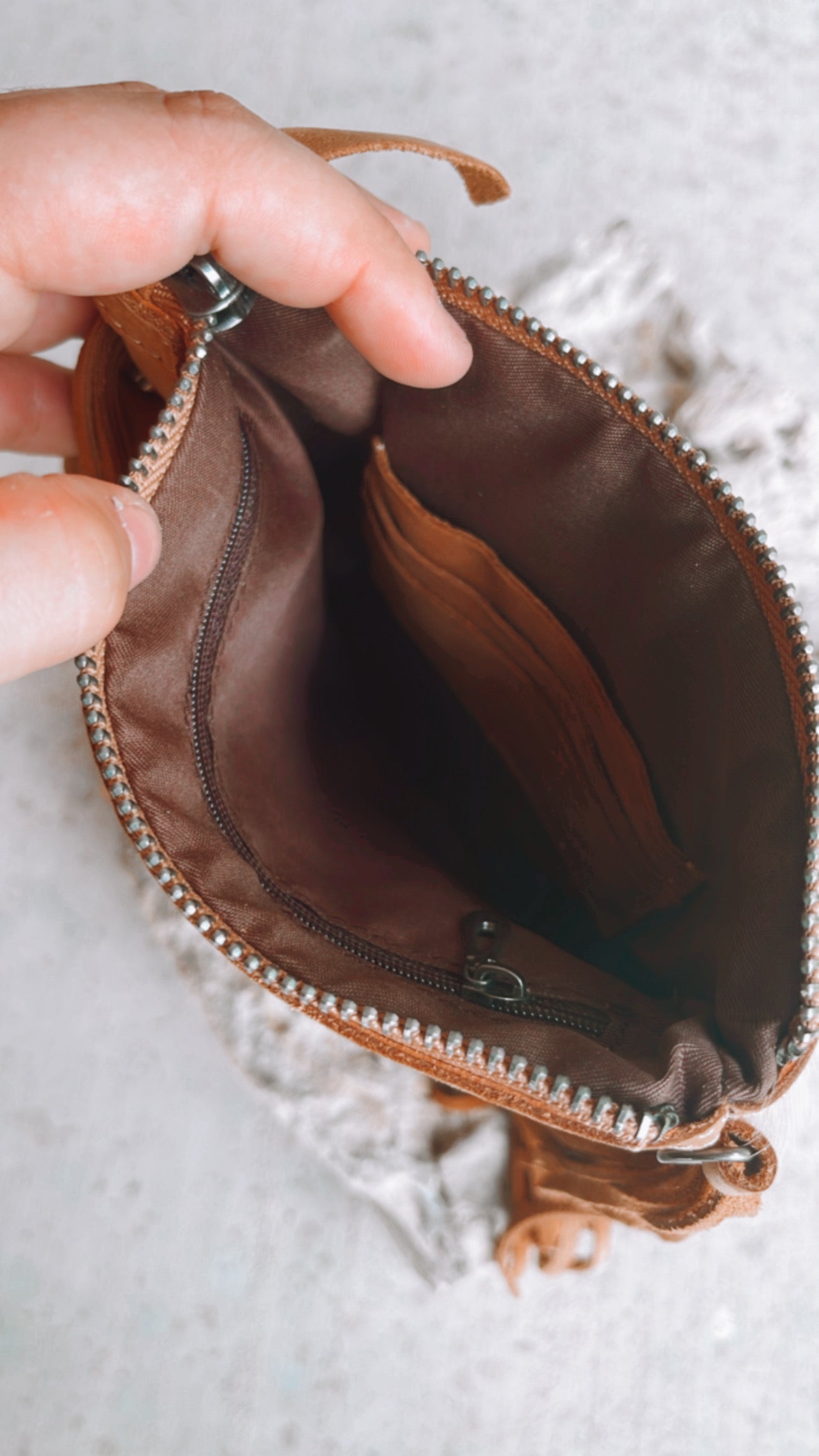 Cowhide and Fringe Crossbody
